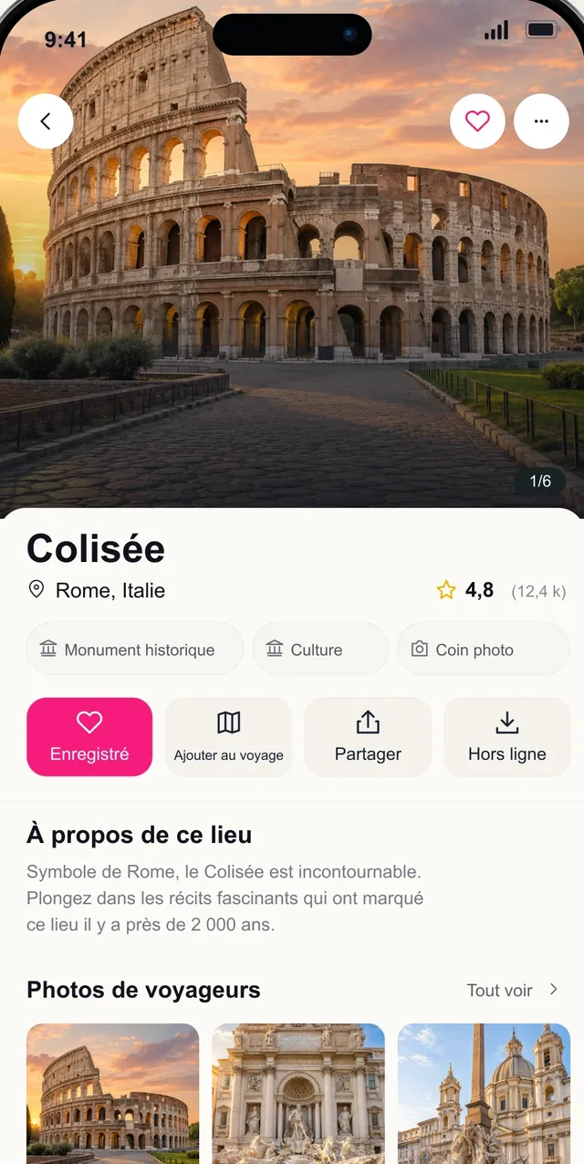 Écran de lieu enregistré Pictoura pour le Colisée à Rome
